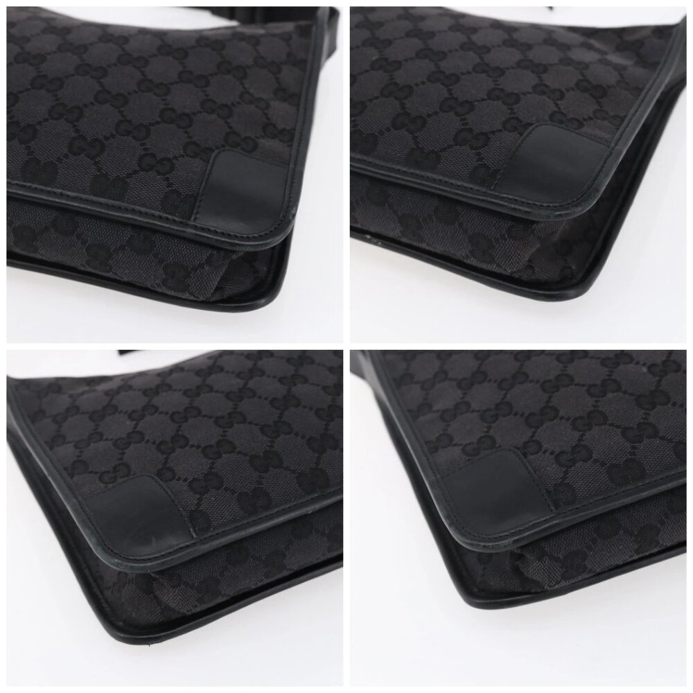 GUCCI GG Canvas Shoulder Bag Black Silver - Picture 14 of 16